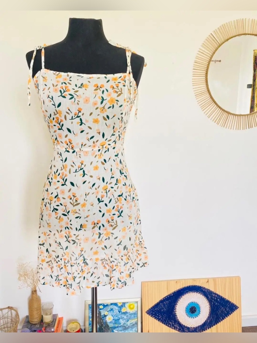 Pretty Floral Ruffle Hem Dress